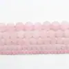 Cristal Rosa piedra natural cuentas sueltas cristal rosa hibisco Cristal cuentas redondas DIY pulsera de cuentas accesorios para collar