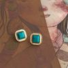 Pintura al óleo sentido de pendientes sintéticos turquesa antiguos nicho retro pendientes de lujo ligero personalidad temperamento pendientes de alta gama