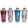 Copo Decorado do Mickey com LED/Canudo 450ml (P)