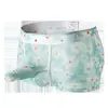 Cueca Boxer Masculina Transparente Seda de Gelo Separação Bullet jj Conjunto Roupa Íntima Malha Respirável Estampada Compartimento Masculino Roupa Íntima