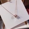 Collar de tres filas de diamantes en oro rosa de 18 quilates y plata de ley s925, cintura pequeña, para mujer, popular, sencillo, del libro rojo