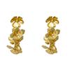 Pendientes vintage de flores doradas con diseño de nicho, de alta gama, con temperamento exagerado, grandes y explosivos para mujer.