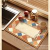 Alfombrilla Absorbente de Agua de Tierra de Diatomeas Alfombrilla Protectora para Encimera de Cocina Salvamanteles Salvamanteles Absorbente de Tierra de Diatomeas Retro Americano