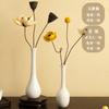Jarrón de cerámica blanca pura Jingdezhen, florero pequeño y sencillo chino, adorno moderno para arreglos florales, decoración de escritorio para el hogar, joyería para salón de té.