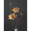 Ramos de flores secas, adornos decorativos de flores reales, flores de loto secas, capullos de loto, raíces de loto naturales, arreglos florales inspirados en Zen, decoraciones para sala de estar chinas.