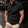 Camisa polo de manga curta transfronteiriça europeia e americana, verão, camiseta polo esportiva masculina com botões no AliExpress Amazon