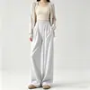 Nova roupa de maternidade para primavera e outono, calça de perna larga lisa com bolsos e cordões, adequada para outono e inverno, sem suporte para a barriga, calça moderna de perna reta