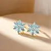 Pendientes de flor de hielo color dopamina, adornados con diamantes, para mujer, únicos, hermosos y que exudan un aura sofisticada y elegante