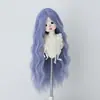 Peluca para Muñeca BJD Color Multicolor Opcional Flequillo Largo Ola de Agua Cabello Largo Rizado de 3/4/6 Puntos Seda de Alta Temperatura Cabello en Blanco