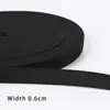 Elástico preto e branco com acabamento contrastante, cós elástico para calças, roupas e roupas de boneca, acessório DIY, poliéster elástico