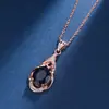 Versión Coreana de Colgante de Turmalina Roja Sangre de Paloma Collar de Piedras Preciosas de Colores para Mujeres Chapado en Oro de 18K Incrustado con Rubí Joyería de Gota de Agua