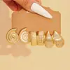 Conjunto de Brincos Transfronteiriço Europeu e Americano Novo, Brincos de Tarraxa Formato C Estrela do Mar Concha Gota d'Água, Estilo Feminino Nicho Moda Retrô