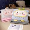 Nueva Manta Calientamanos de Doble Propósito para Siesta en la Oficina, Manta y Almohada Dos en Uno para Dormir, Respaldo para Niñas