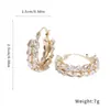 Pendientes de aro tipo espiga de trigo con incrustaciones de diamantes ultra brillantes estilo coreano, lujo ligero, moda de alta gama, pendientes exquisitos, elegantes accesorios para orejas de estilo socialité