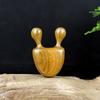 Peine de Masaje de Sándalo Dorado Peine de Madera Entera Peine para Meridianos de la Cabeza Cuello Rostro Gua Sha Dientes Grandes Anchos Electricidad Estática Caída del Cabello Femenino