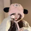 Conjunto de Gorro y Bufanda de Peluche de Oso para Invierno, Protección Cálida para Orejas, Engrosado Versátil a Prueba de Frío para Ciclismo, Calentador de Cuello Versátil para Estudiantes