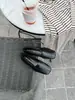 2026 Sapatilhas de Salto Baixo Bico Fino para o Dia a Dia com Tira Única Novo Estilo Elegante Moda Mary Janes de Salto Grosso Sapatos de Couro para Mulheres Preto