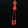 Pingente de Celular Flor de Lótus Cinábrio para Mulheres, Pingente Chaveiro Pixiu Cabaça para Celular e Carro, Ornamento de Carro Unissex de Areia Vermelha