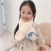2025 Novo Outono e Inverno Cachecol Infantil de Pelúcia Pai-Filho Pelo de Coelho Falso Aquecedor de Pescoço Infantil Fofo para Meninos e Meninas Inverno