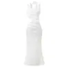 Estilo Europeo y Americano Transfronterizo Nuevo Elegante Vestido Ajustado de Color Sólido con Lazos en la Cintura y Diseño de Ballenas, Vestido Bodycon de Cola de Pez
