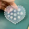 Molde de Arte para Uñas de Dibujos Animados al por Mayor Silicona de Alta Transparencia No se Pone Blanco Molde para Uñas de Epoxi Flor de Tulipán Lazo