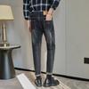 Fw13682024 Jeans Gruesos para Hombre Modernos Ajustados Rectos Cónicos Bordados de Moda Juveniles Largos Elegantes