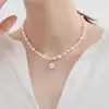 Colar de Pérolas Imitação de Cubo de Açúcar Bolha Feminino Novo Verão 2025 Luxo Leve Alta Qualidade Temperamento Design de Nicho