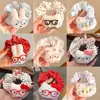 Lindos conejos y gatos con gafas de lunares, Ligas para el pelo, Scrunchies, Sujetadores de coleta coquetos, Diademas, Sujetadores para moños