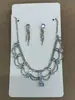 Conjunto de Brincos e Colar de Renda em Forma de Gota d'Água Cravejados com Diamantes, Corrente para Clavícula Fashion Exquisita Retro, Atacado de Joias de Luxo Leve de Alta Qualidade