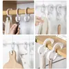 Ganchos clip en forma de S estilo japonés para cocina y baño, ganchos de plástico blanco sin taladro para colgar ropa, estantes para gabinetes