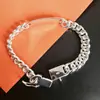 Pulseira Masculina Banhada a Prata com Design de Osso de Cobra, Item de Venda Quente Transfronteiriça da Temu, Acessórios Simples e Únicos para Mulheres, Atacado