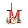 Producto Nuevo Transfronterizo 26 Letras Muñeco de Nieve Bebé Colgante de Navidad Árbol de Navidad Plano Acrílico Colgante Decoración del Hogar