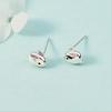 Pendientes Festivos de Año Nuevo Plateados para el Año de la Vida de las Mujeres Estilo Chino Pendientes de Ratón Año Nuevo Sabor a Año Nuevo Pendientes de Conejo Blanco para el Año de la Rata