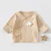 Ropa de medio cuerpo para recién nacidos para primavera y otoño, prendas antibacterianas, tops 100% algodón para recién nacidos, ropa estilo monje, esencial para la sala de partos