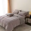 Conjunto de cuatro piezas de forro polar para bebé de alta densidad grado A, diseño minimalista, color liso, dos tonos, adecuado para dormir sin ropa, antiestático, cálido conjunto de forro polar para bebé