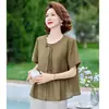 Camisa de Verão Estilo Novo 2026 para Mães, Top Estiloso e Fashion, Roupa Solta e Leve para Mulheres de Meia-Idade e Idosas