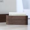 Portatarjetas de Nogal Negro Super Art Portatarjetas de Madera Maciza Caja de Almacenamiento de Tarjetas de Visita Nueva China Juego de Cajas Portatarjetas de Visita Logo Tallado