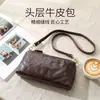 Bolso de hombro para mujer de cuero genuino 2026 nuevo modelo bolso cruzado, bolso para teléfono de cuero curtido vegetal de lujo ligero, bolso cuadrado pequeño versátil para el día a día