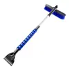 Pala de Nieve para Uso en Coche, Pala de Nieve Desmontable, Cepillo para Nieve, Pala de Hierro, Pala para Hielo, Goma Suave, Silicona, Aleación de Aluminio, Extensible