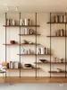 Estantería de Madera Maciza de Múltiples Niveles para Sala de Estar Minimalista Moderna con Columna de Diseño Estilo Vintage Estantería de Exhibición de Piso a Techo