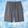 Pantalones Cortos de Seda Helada para Hombre Verano Elásticos Transpirables Sueltos Frescos Delgados Ropa Exterior de Moda Casual Deportivos Playa