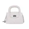 Bolsa de Mão Estilo Coreano Acolchoada com Diamantes e Alça de Corrente Pequena Quadrada para Mulheres 2026 Nova Elegante Retrô Bolsa de Ombro Único Versátil Moda Bolsa Transversal