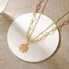 Collar Colgante de Moneda Europea y Americana de Amazon Cadena de Moda Abierta en Capas Tendencia Joyería de Cadena Regalo para Mujeres