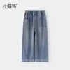Fábrica de Ropa Infantil Xiaofit Pantalones de Mezclilla Nuevos Otoño 2026 para Niñas, Pantalones Largos Casuales para Niños Grandes, Pantalones de Otoño para Niños