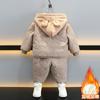 Ropa de Abrigo de Otoño e Invierno para Niños, Sudaderas Engrosadas, Chalecos de Algodón Elegantes para Bebés, Suéteres de Lana Cálidos de Terciopelo para Niños, Conjunto de Tres Piezas