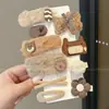 Pinza para el Cabello de Peluche Color Café para Niñas, Accesorios para Flecos Rebeldes en la Parte Delantera, No Daña el Cabello, Pinzas Pequeñas para Bebé