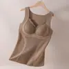 Colete Quente Outono Inverno, Sem Costura, Não Precisa de Sutiã, Camada Base de Renda Push-Up, Roupa Íntima Espessada de Veludo Alemão para Mulheres, Transmissão ao Vivo
