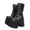 Botas de Mujer Nuevas Otoño e Invierno 2025, Zapatos Pequeños de Suela Gruesa, Botas de Media Caña de Piel de Vaca de Primera Capa de Tacón Alto, Botas Adelgazantes de Piel Pura