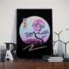 Gato Samurái Japonés ramen decoración de arte nostálgico para el hogar pintura de dibujos animados de alta calidad póster de animal pintura sobre lienzo