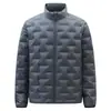 2026 Chaqueta de plumón ligera para hombre con cuello alto, plumón de pato blanco, sin costuras, termosellada, corta, ligera, simple, Otoño/Invierno
